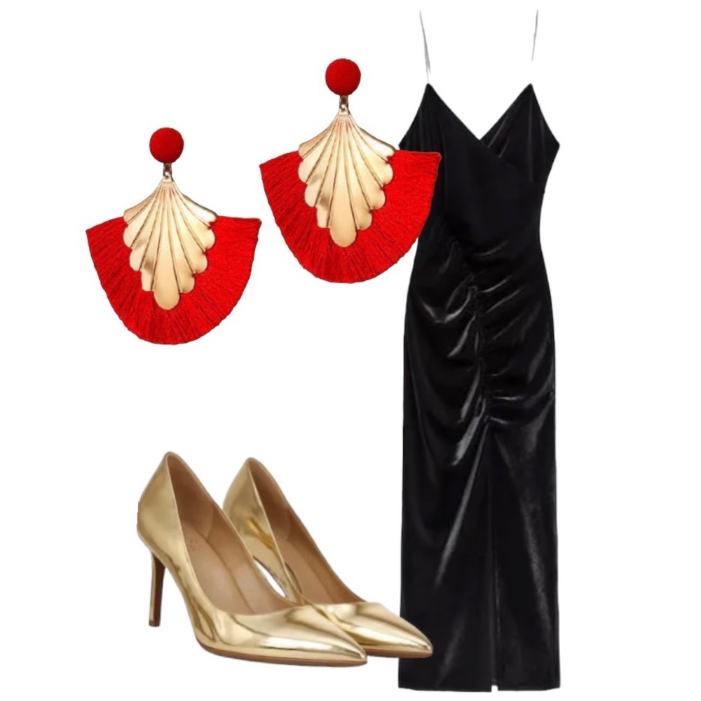 Red classy Earrings Long Tassel